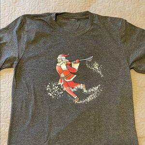 Santa Graphic Grey T-Shirt